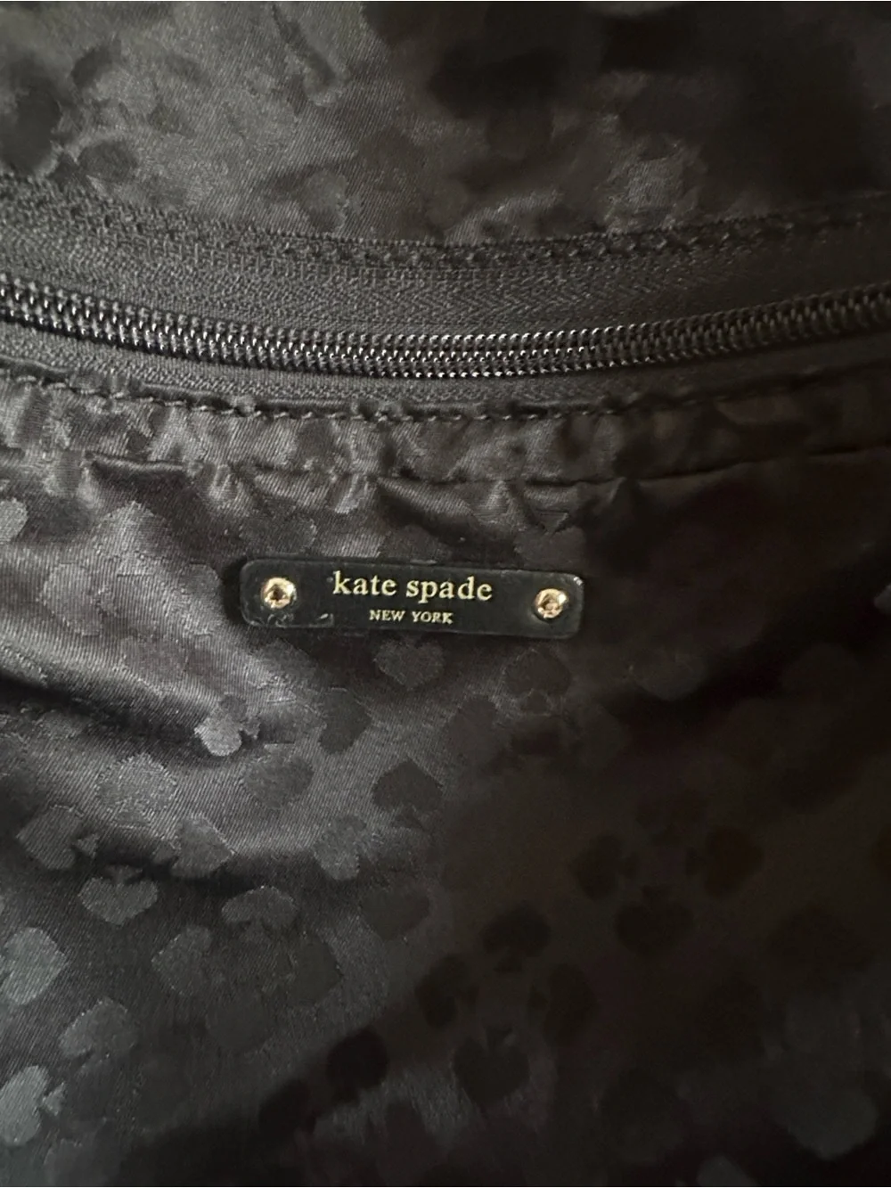 kate spade Black Jacquard duffle with Cream Contrast Straps